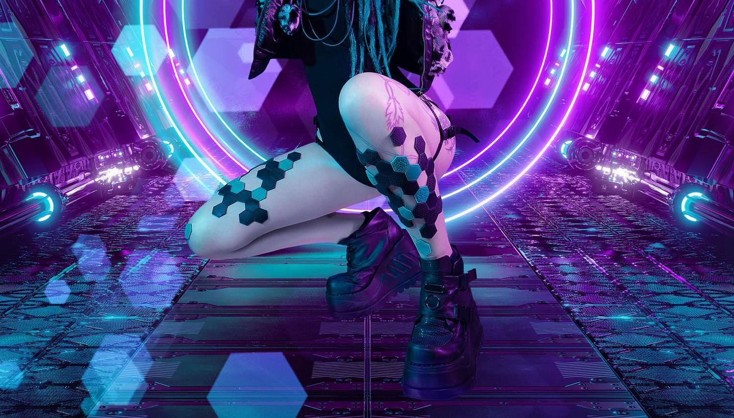 Cyberpunk black unicorn фото 17