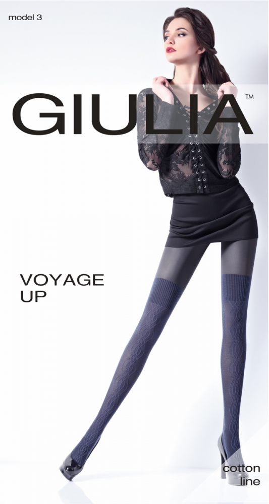 Giulia VOYAGE UP 180 - Теплые фантазийные эффектные колготки с имитацией ботфорт