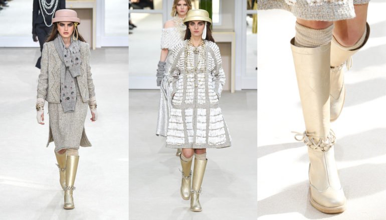 Трикотажные париджины в зимних образах Chanel