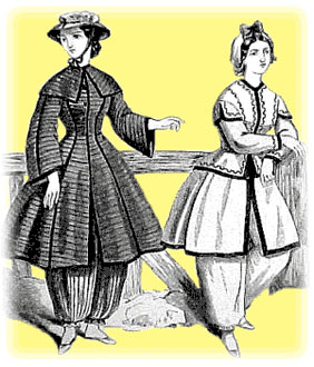 Купальные костюмы. Середина 19-го века.
