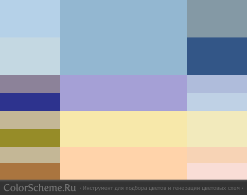Цветовая схема на основе оттенка Airy Blue