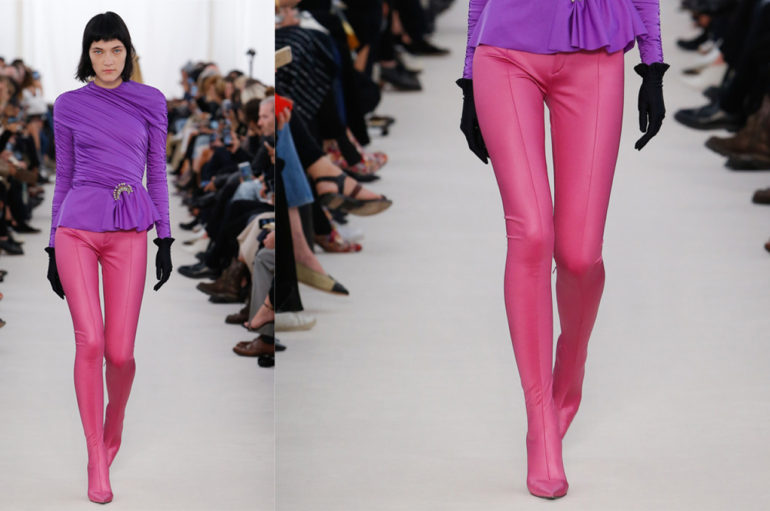 Balenciaga Ready To Wear 2017: колготки-брюки и колготки-ботфорты