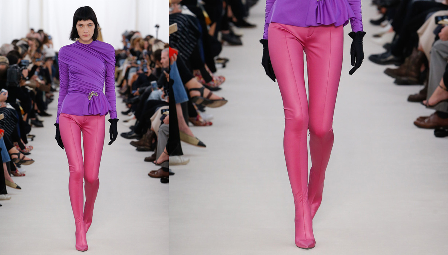 Balenciaga Ready To Wear 2017: колготки-брюки и колготки-ботфорты