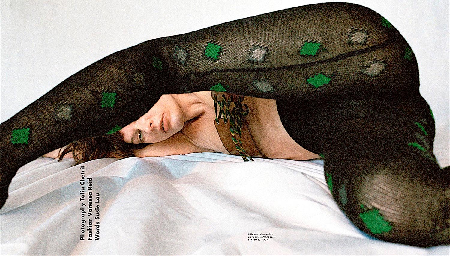 Милла Йовович топлесс и колготки Prada в фотосессии для Pop Magazine - brac...