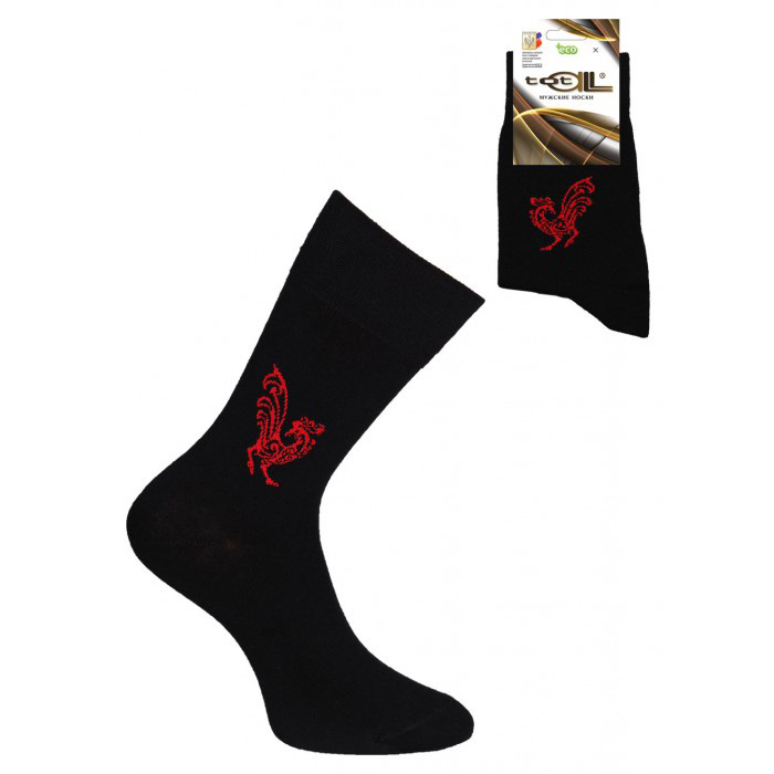 Новогодние мужские носки с изображением символа 2017 года - Красного Огненного Петуха
