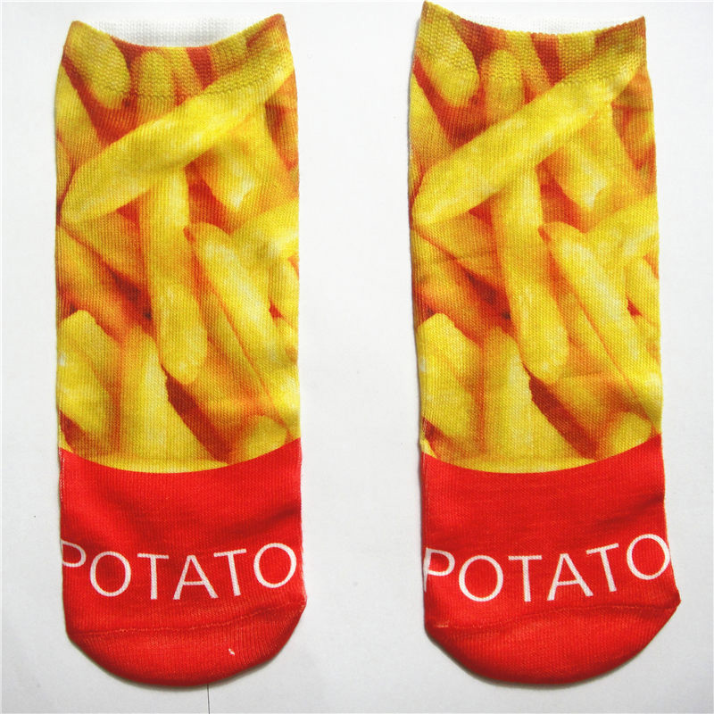 Носки с фотопринтом картошки-фри