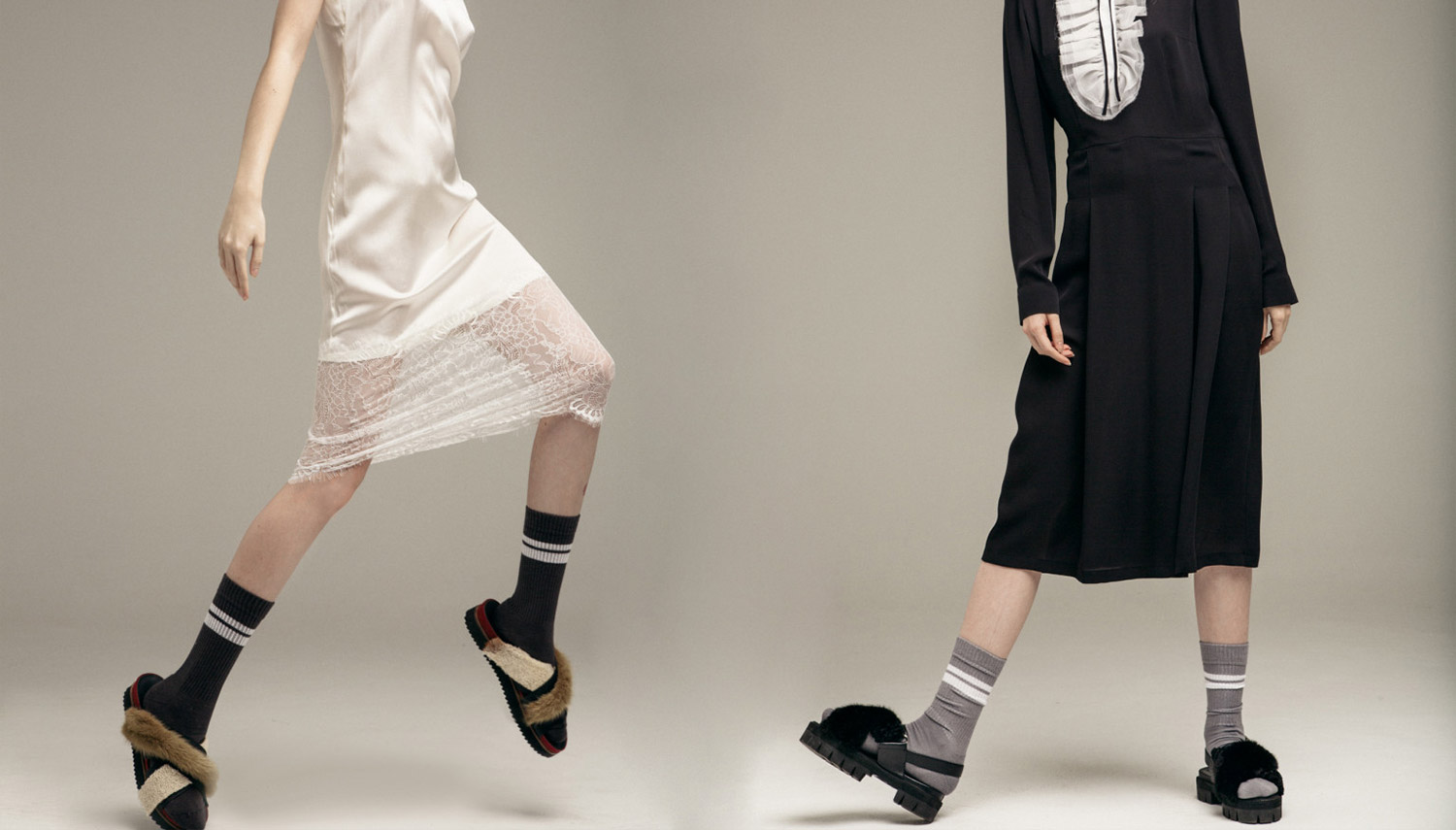 Шлёпанцы и носки: модные вариации сезона Весна-Лето 2017