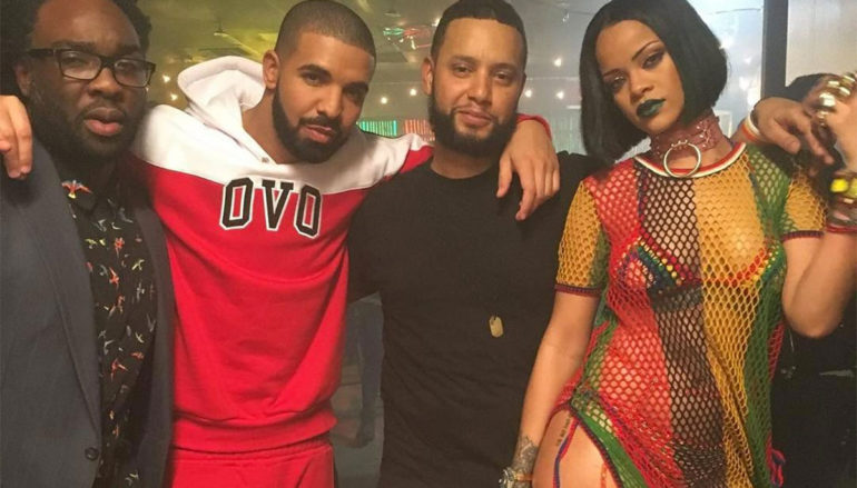 Рэпер Drake носит носки с изображением Рианны