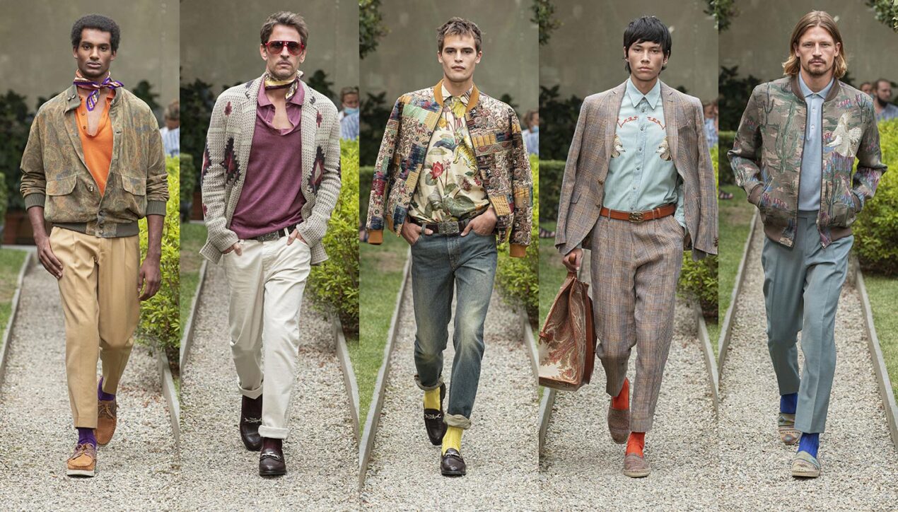 В дефиле Etro Весна-Лето 2021 показали, как модно сочетать цветные мужские носки