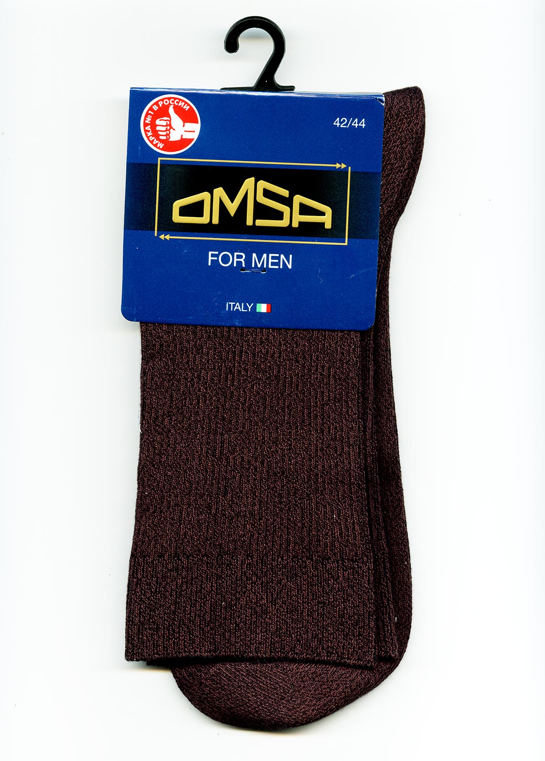 Дежурные мужские носки в рубчик Omsa 301 Comfort цвета Moka Melange (мока меланж) ©bracatuS