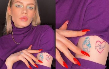 Beauty blogger got a tattoo in exchange for a lifetime supply of socks