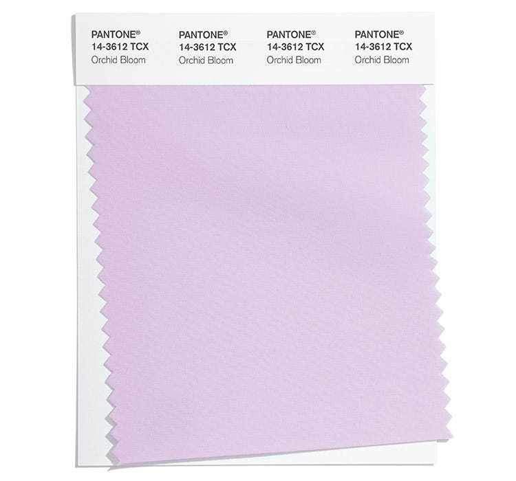 PANTONE 14-3612 Orchid Bloom Orchid Bloom is reminiscent of our heightened love of nature’s florals.