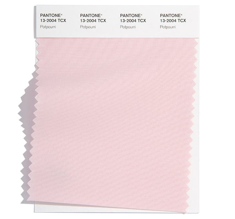 PANTONE 13-2004 Potpourri Potpourri is a lighthearted and carefree fresh pastel pink.