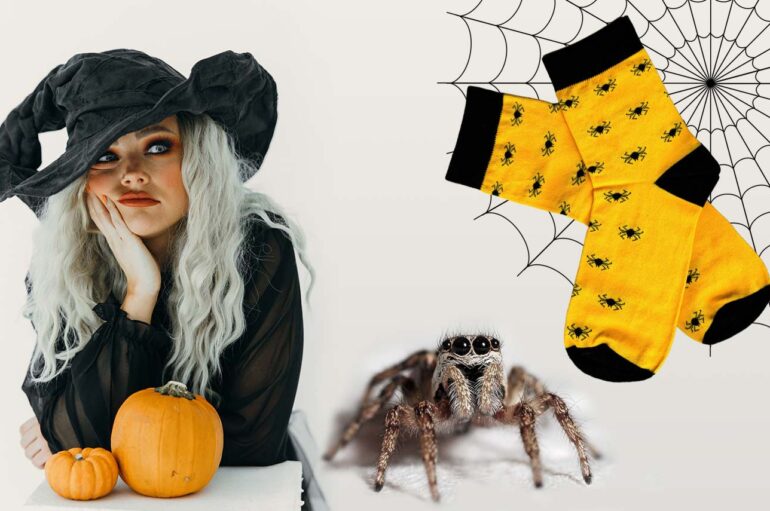 Носки с пауками 🕷️: дополнение к хэллоуинскому костюму, чтобы нечисть наверняка приняла за своих