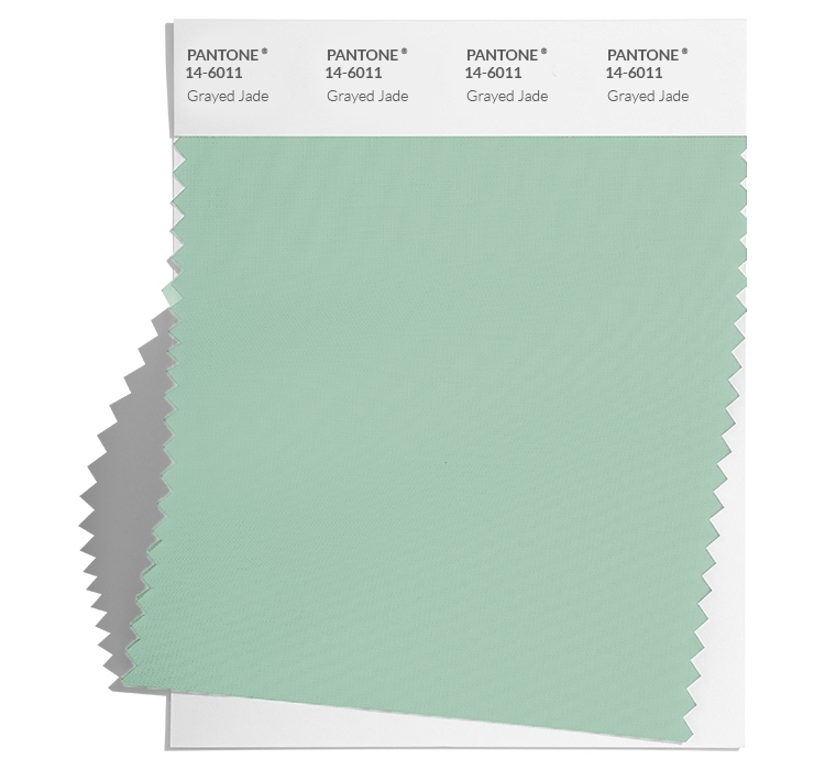 Pantone 14-6011 Grayed Jade: минерализованный серо-зеленый оттенок.