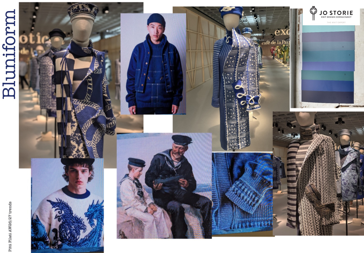 Раскадровка Bluniform. © Jo Storie Knit Design Consultancy