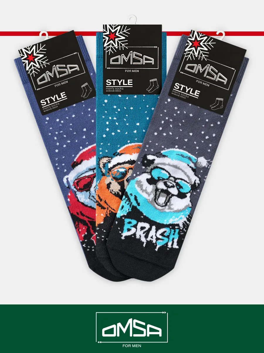 Носки с медведями. Omsa.