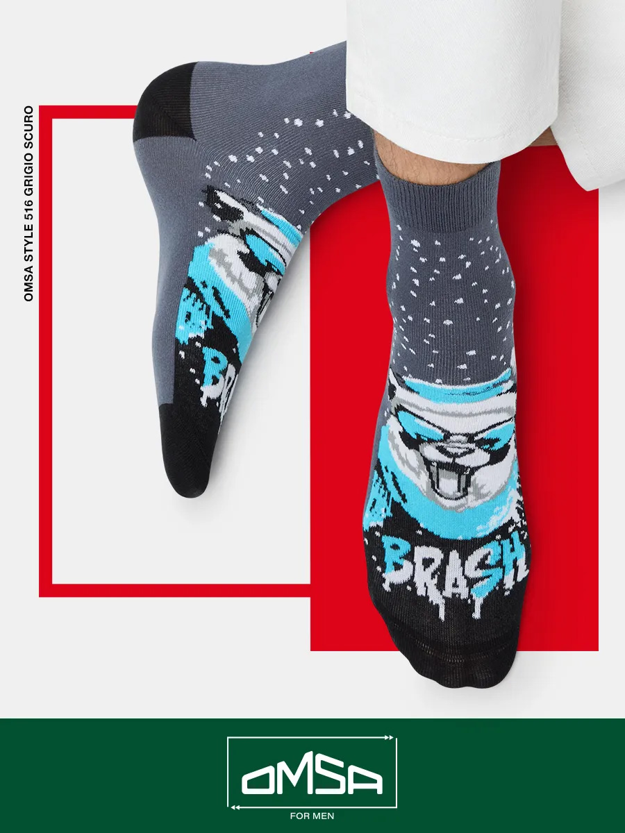 Мужские носки с медведями. Omsa.