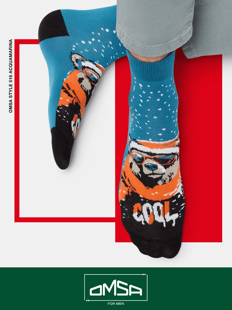 Мужские носки с медведями. Omsa.