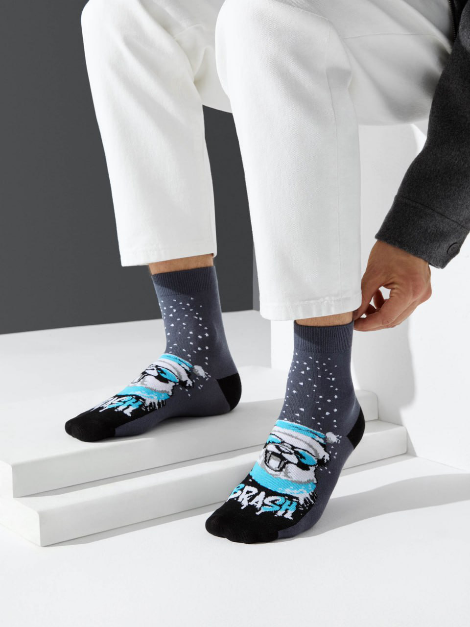 Мужские носки с медведями. Omsa.