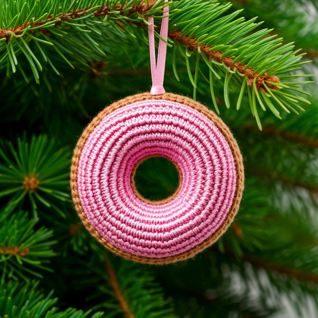Вязаное ёлочное украшение. Изображение создано с помощью ИИ.