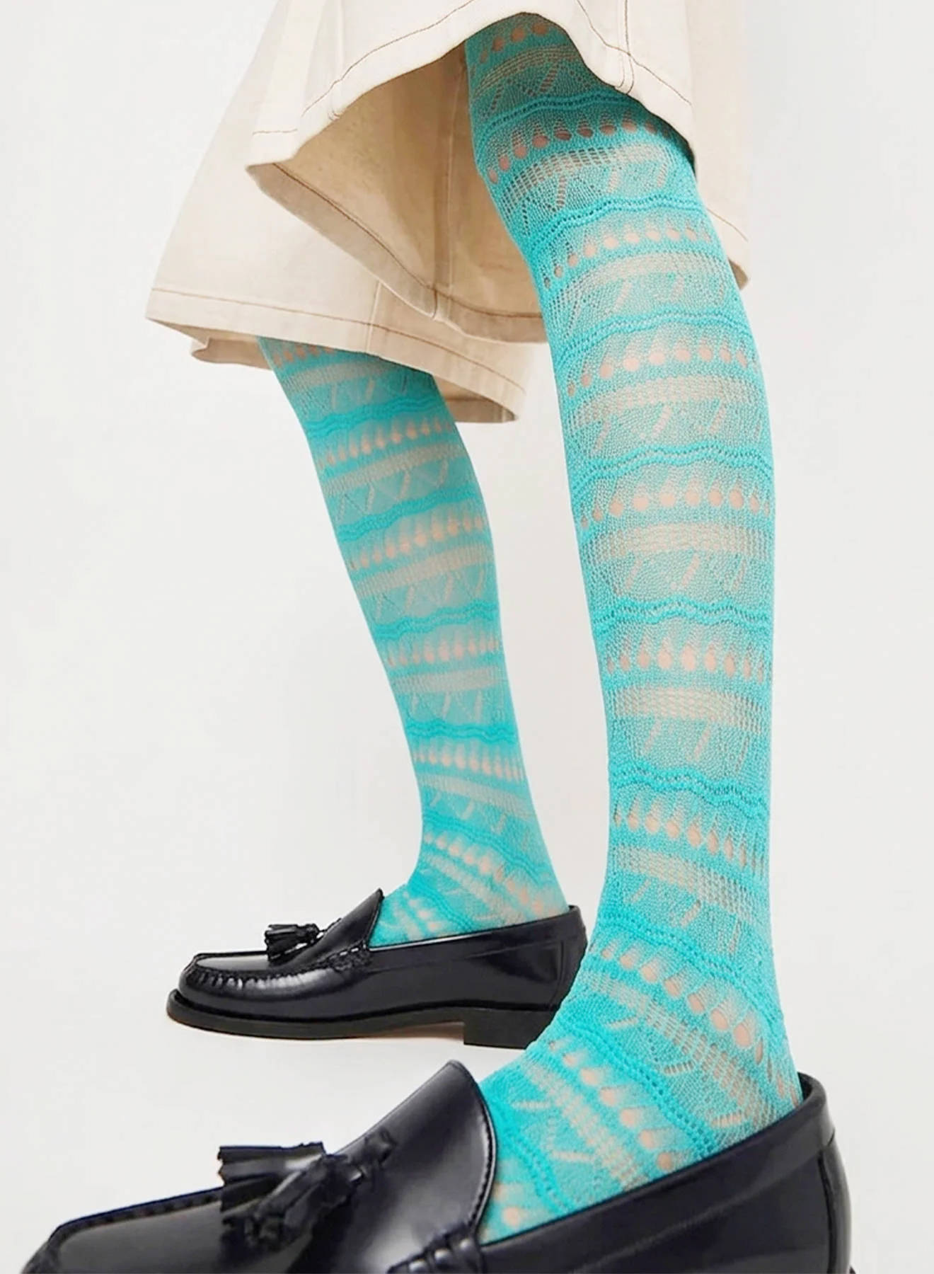 Цветные кружевные колготки Maria La Rosa